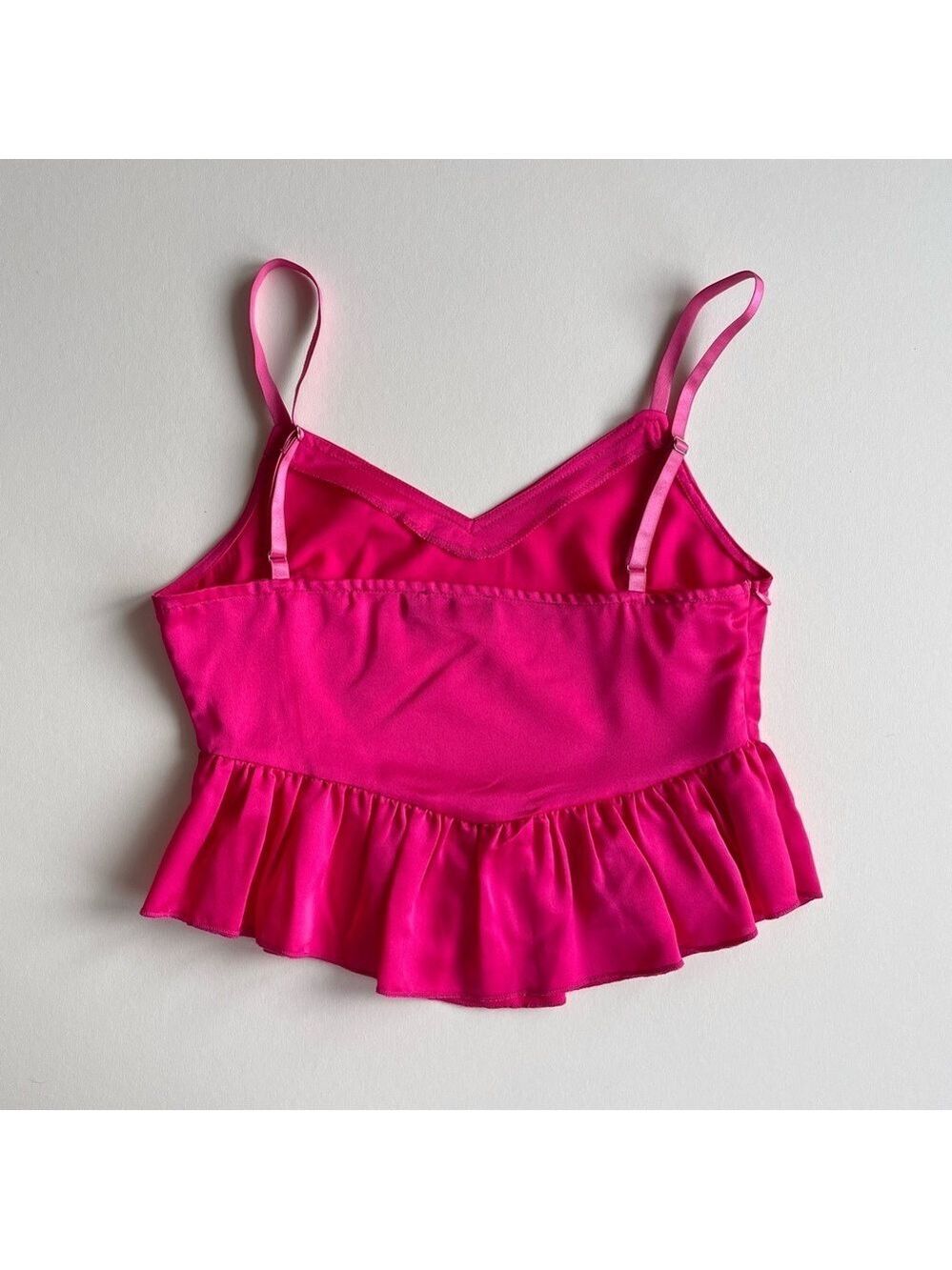 PrettyLittleThing Pink Ruffle Hem Tank Top - Picture 2 of 6